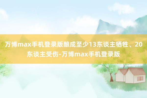 万博max手机登录版酿成至少13东谈主牺牲、20东谈主受伤-万博max手机登录版