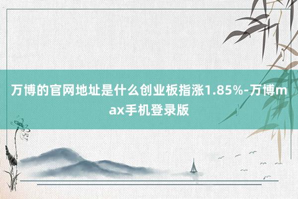 万博的官网地址是什么创业板指涨1.85%-万博max手机登录版