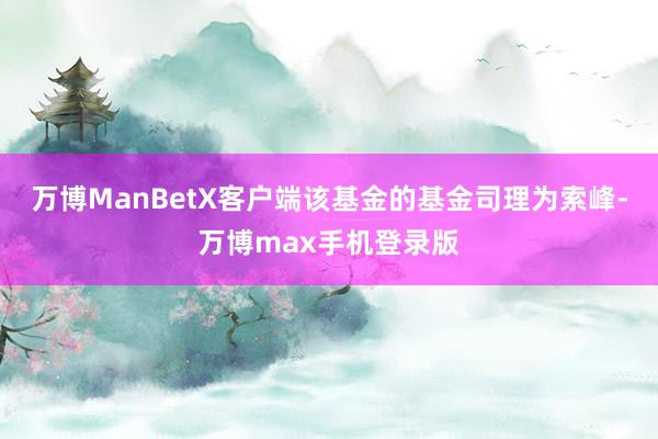 万博ManBetX客户端该基金的基金司理为索峰-万博max手机登录版