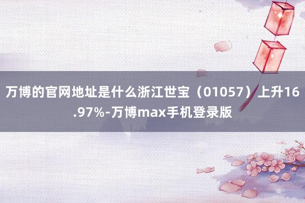 万博的官网地址是什么浙江世宝（01057）上升16.97%-万博max手机登录版