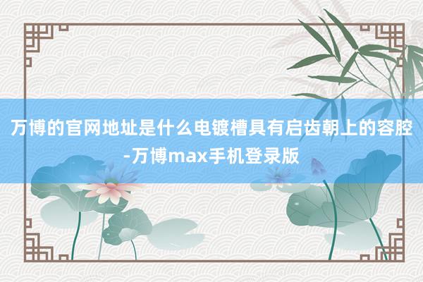 万博的官网地址是什么电镀槽具有启齿朝上的容腔-万博max手机登录版